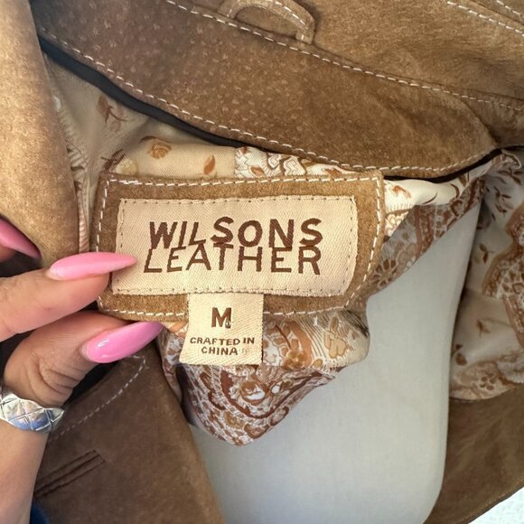 Wilsons Leather Tan Double-Breasted Jacket - Picture 4 of 5